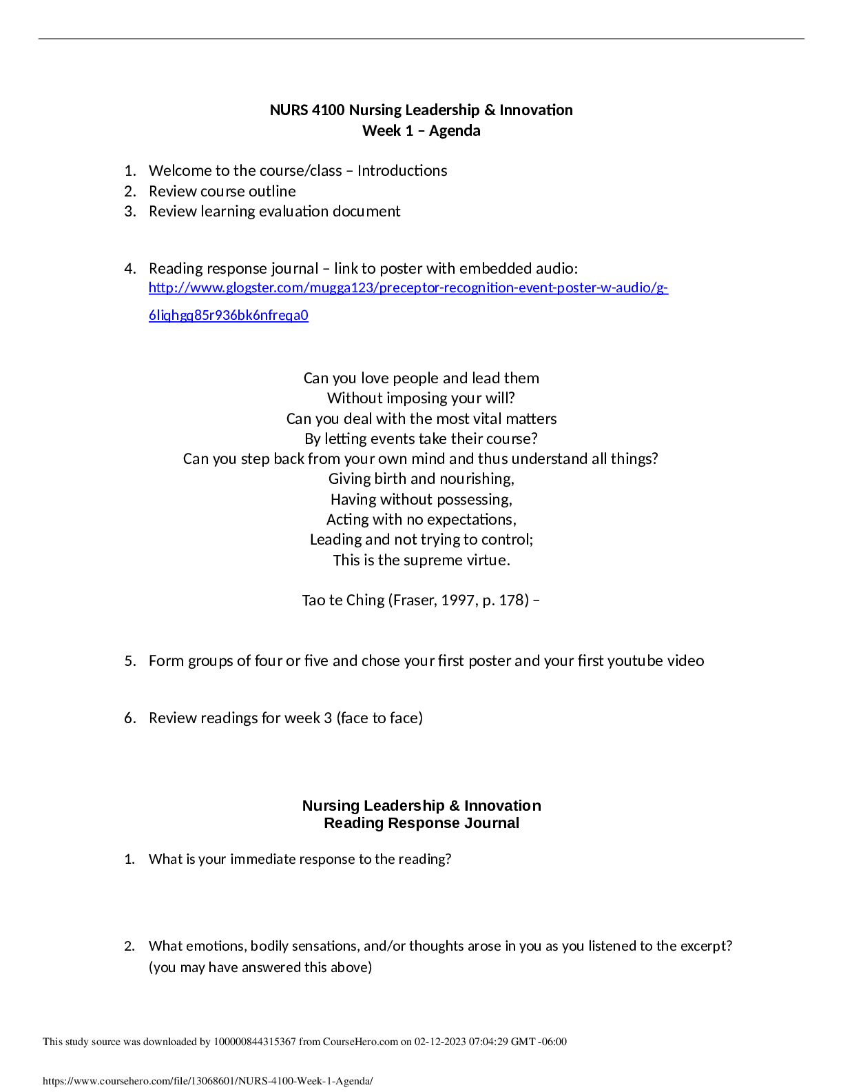 Preview image of NURS_4100_Week__1_Agenda document